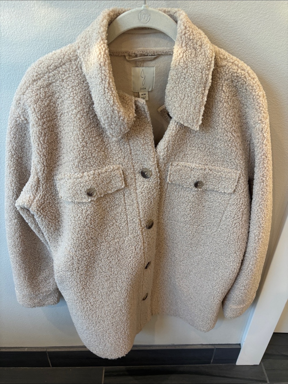 Joie Cream Sherpa Shacket Jacket